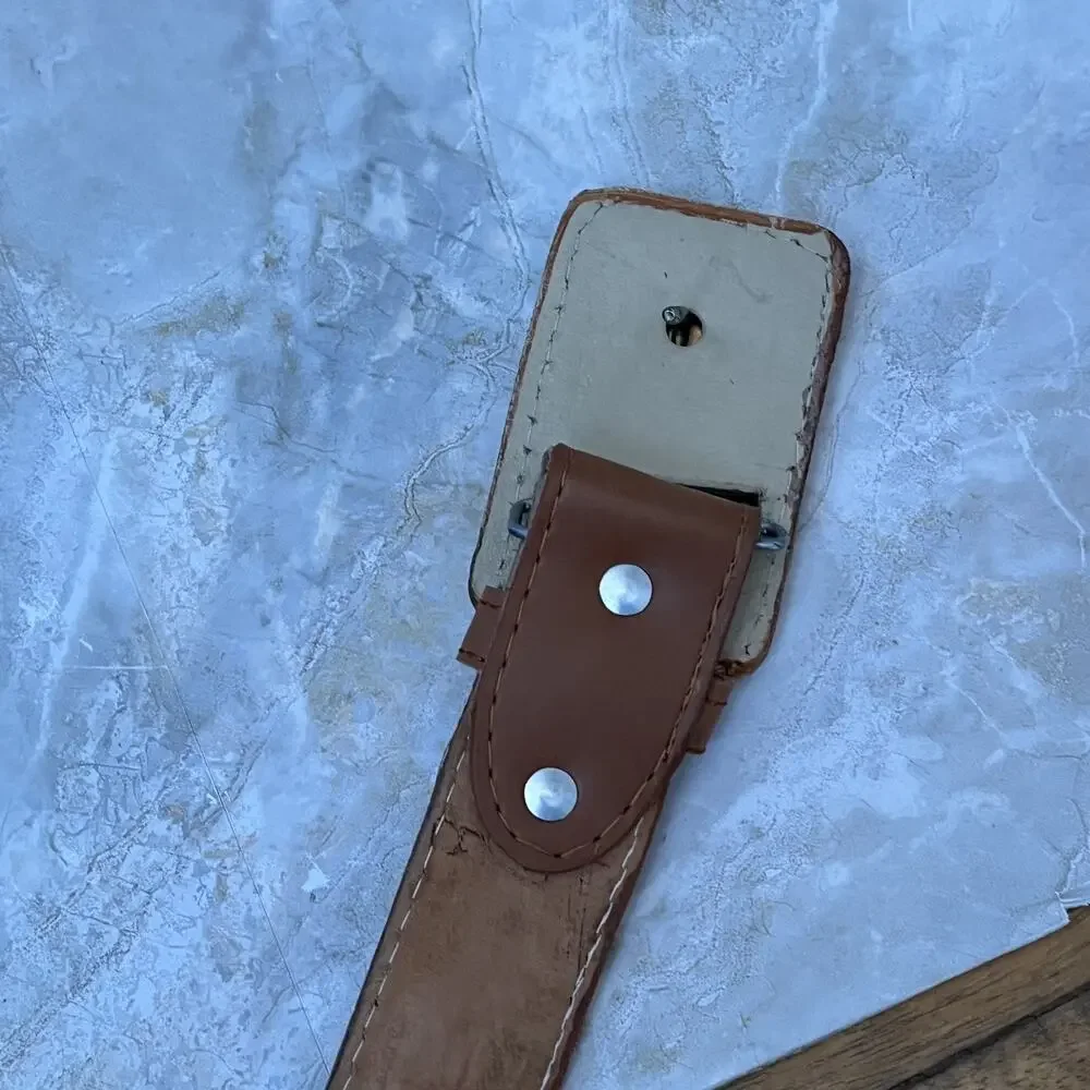 Equestrian Handcrafted Tan Leather Belt Men's Size 38 Horse Head Embroidery